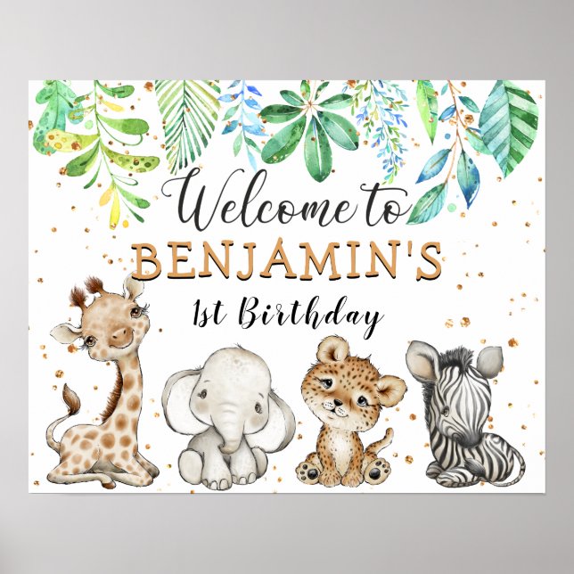 Safari Wild Birthday Party Poster (Front)