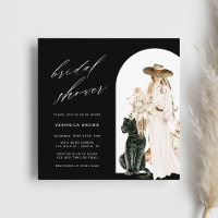 Safari Wild Leopard Boho Lady Bridal Shower Black 