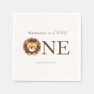 Safari wild one 1st birthday napkin