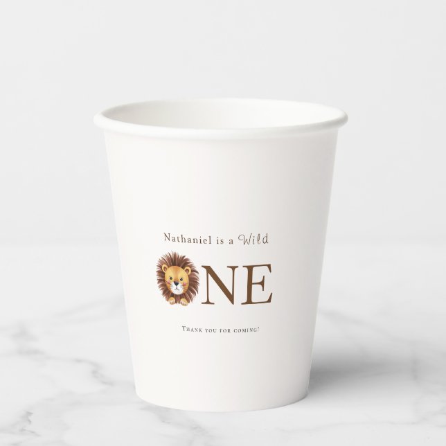 Safari wild one 1st birthday  paper cups (Front)