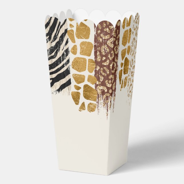 Safari Wild one animal prints birthday Favor Box (Back)