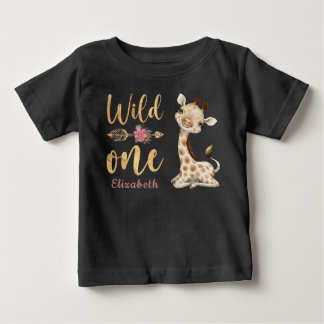 Safari Wild One Baby Animals 1st Birthday Girl T-Shirt