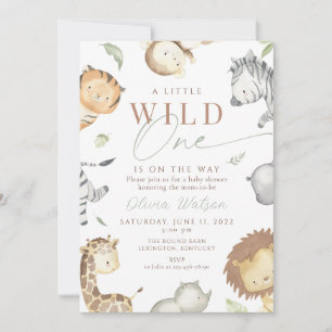 Safari wild one baby shower  invitation
