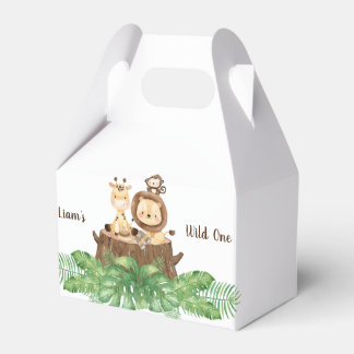 Safari Wild One Balloons Favor Box