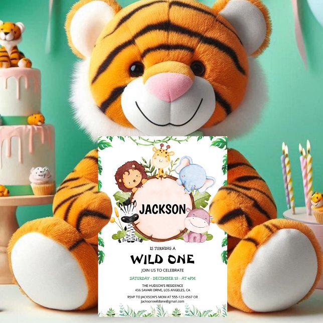 Safari Wild One Birthday Invitation (Creator Uploaded)