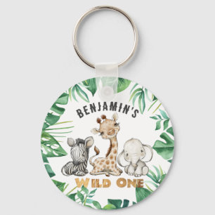 Safari Wild One Birthday Keychain