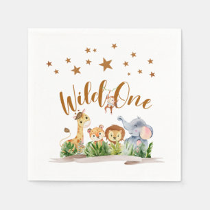 Safari Wild One Birthday Napkin