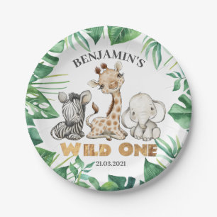 Safari Wild One Birthday Party Paper Plate