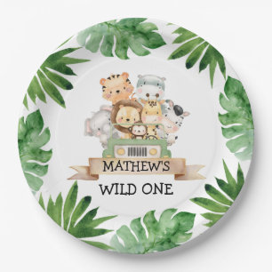 Safari Wild One Birthday Party Paper Plates