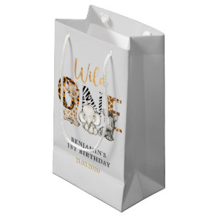 Safari Wild One Birthday Party Petit sac cadeau