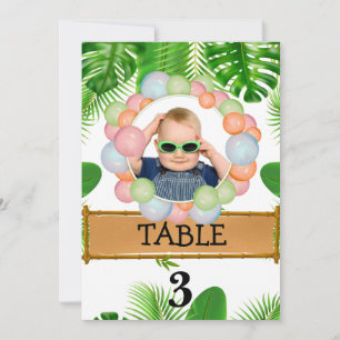 Safari Wild One Birthday PHOTO Table Number