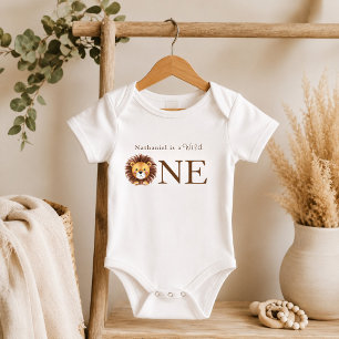Safari wild one first birthday baby bodysuit