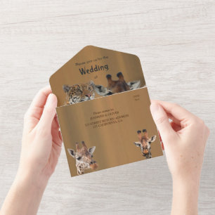 Safari Wildlife All in One Wedding Invite