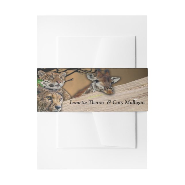 Safari  wildlife Belly Band Invitation Belly Band (Front Example)