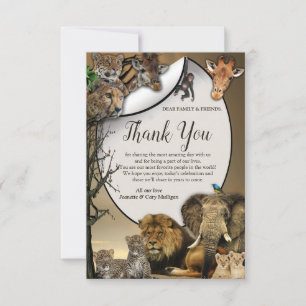 Safari Wildlife Carte de remerciements