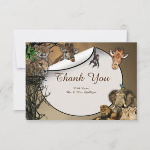 Safari Wildlife Carte de remerciements