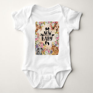 Safari wildone Baby shower Body bébé rose