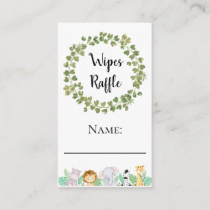 Safari Wipes Raffle Name Ticket Enclosure Card