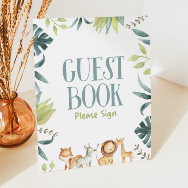 Safari Zoo Animals Guest Book Table Party Sign (Creator Uploaded)