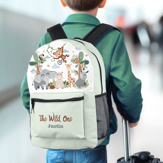 Safari ZOO Animals The Wild One Boy Printed Backpack (Safari ZOO Animals The Wild One Boy Printed Backpack)