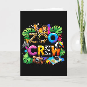 Safari Zoo Giraffe Crew Animal Zoo Keeper Kids Fie Card