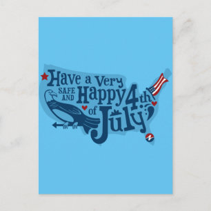 Safe And Happy 4th Of July Postcard
