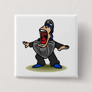 Safe big mouth Umpire 2 Inch Square Button