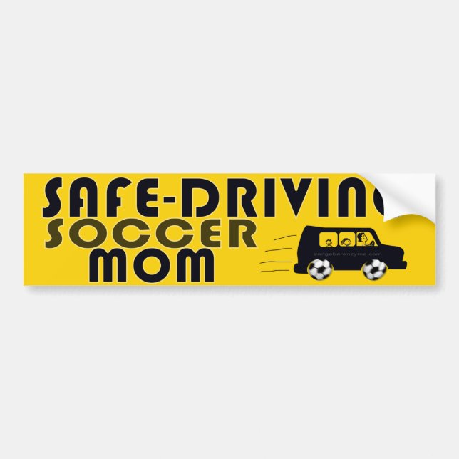 Safe-Driving Soccer Mom Bumper Sticker (Front)
