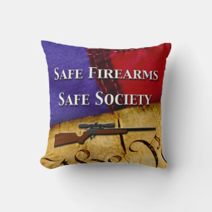 Safe Firearms, Safe Society Throw Pillow