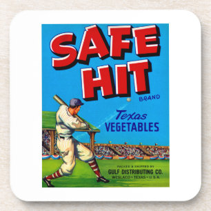 Safe Hit Vintage Lable Art Coaster