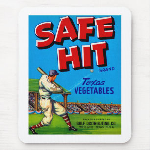 Safe Hit Vintage Lable Art Mouse Pad