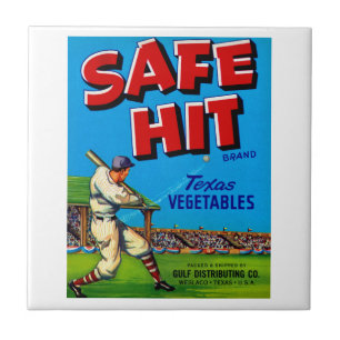 Safe Hit Vintage Lable Art Tile