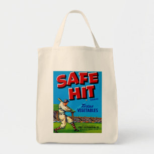Safe Hit Vintage Lable Art Tote Bag