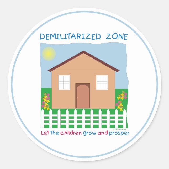 Safe House Demilitarized Zone Children Peace DMZ Classic Round Sticker (Front)