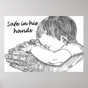 Safe In His Hands Original Artwork by D. Boggs Poster