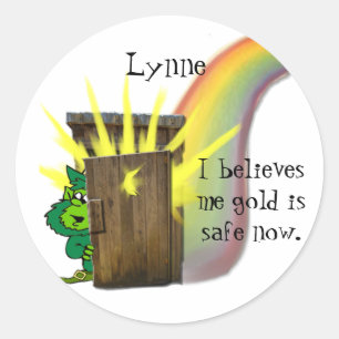 Safe Leprechauns Gold Classic Round Sticker