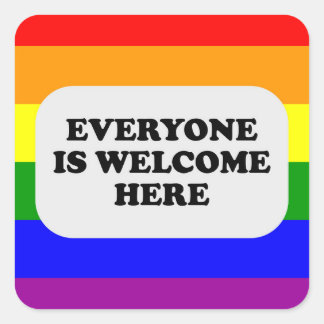 Safe Space LGBT Gay Pride Ally Rainbow Square Sticker