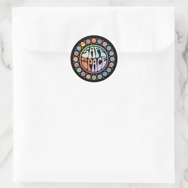 Safe Space LGBTQ Friendly Pride Support Proud Ally Classic Round Sticker (Bag)