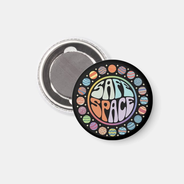 Safe Space LGBTQ Friendly Pride Support Proud Ally Magnet (Front/Back)