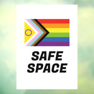 Safe Space LGBTQ Inclusive Progressive Pride Flag Window Cling