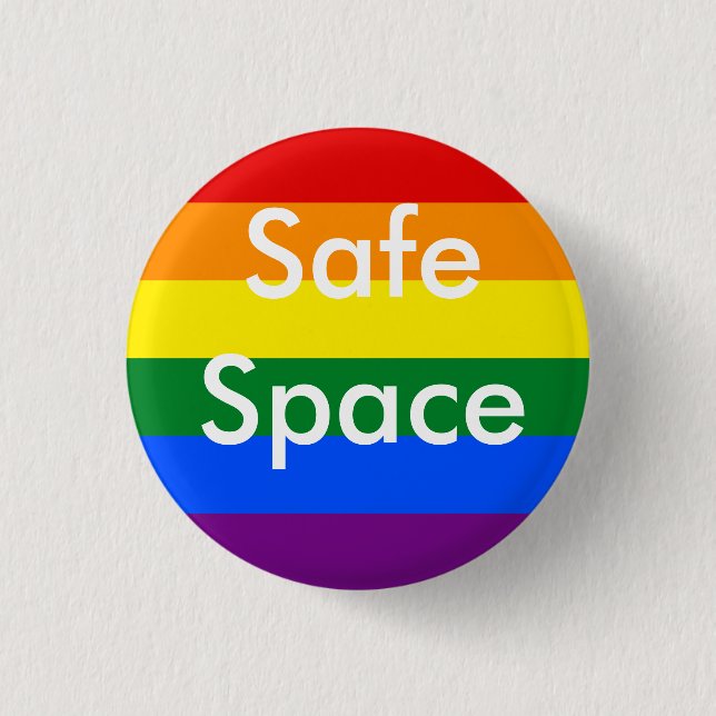 Safe Space Rainbow Pin (Front)