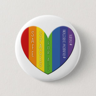 Safe Spaces For All Heart Badge Button