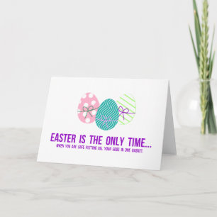 Safe to Put Eggs in One Basket Holiday Card