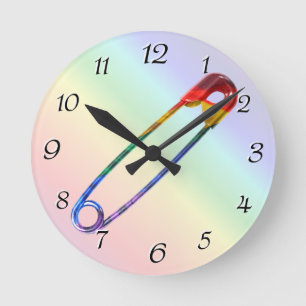 Safe-ty Pin Round Clock