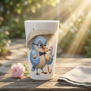Safe Under My Umbrella Bird Latte Mug