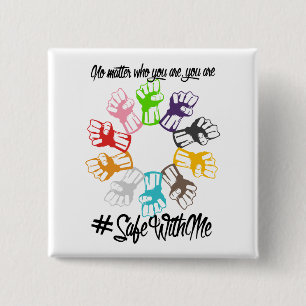 Safe With Me Fists Square Button