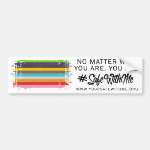 Safe With Me Flag Bumper Sticker