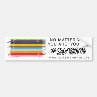 Safe With Me Flag Bumper Sticker
