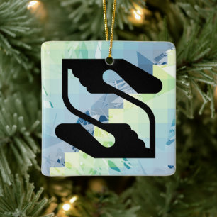 Safety and Supporting Hand Letter S Monogram Ceramic Ornament