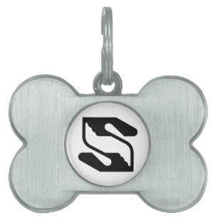 Safety and Supporting Hand Letter S Monogram Pet ID Tag